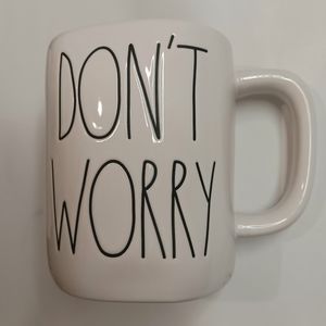 Rae Dunn Double-Sided Mug.  "Don't Worry Be Hoppy"